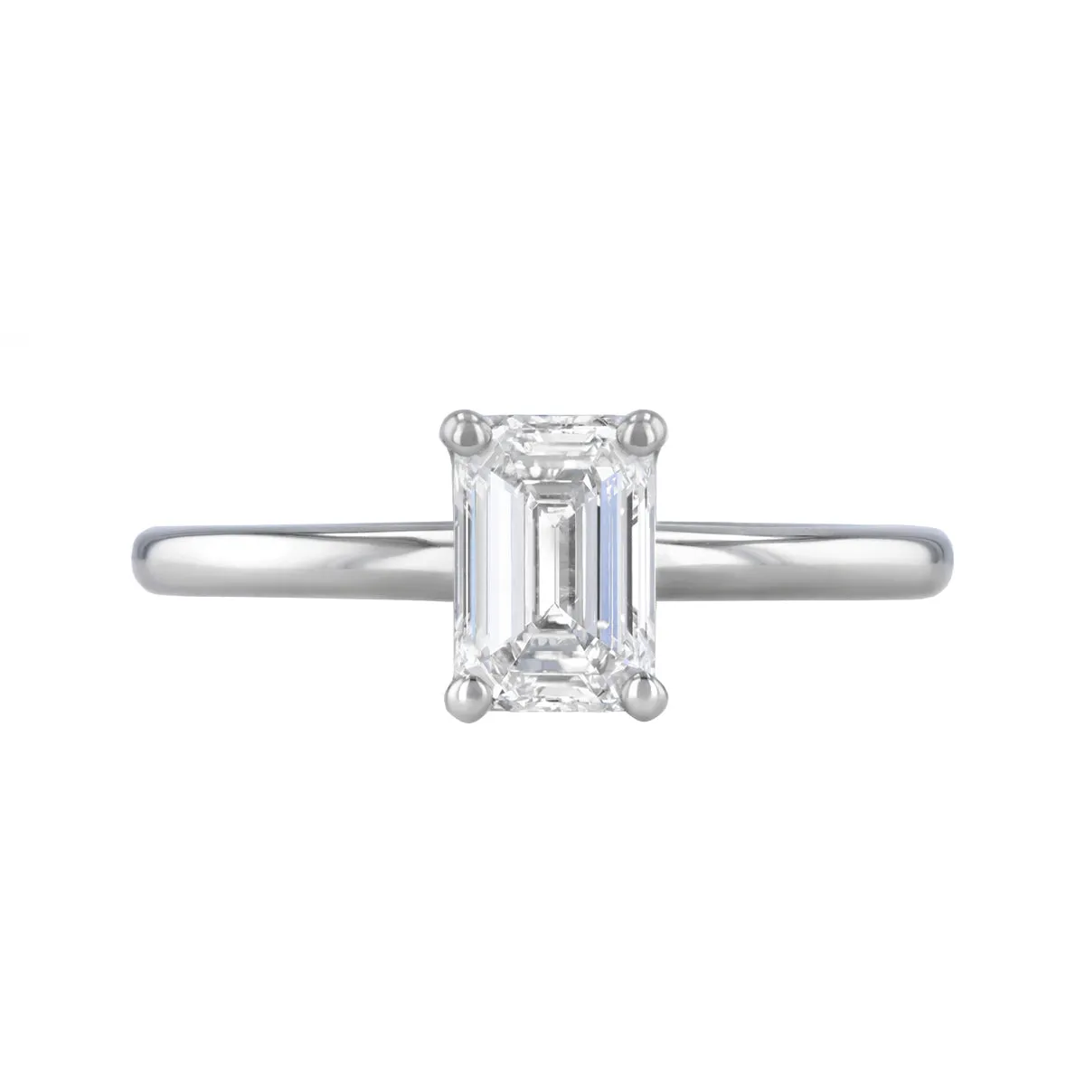 0-25ct Sofia Emerald Cut Diamond Solitaire Engagement Ring | 18ct White Gold