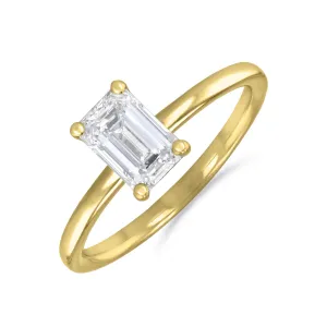 0-50ct Sofia Emerald Cut Diamond Solitaire Engagement Ring | 18ct Yellow Gold