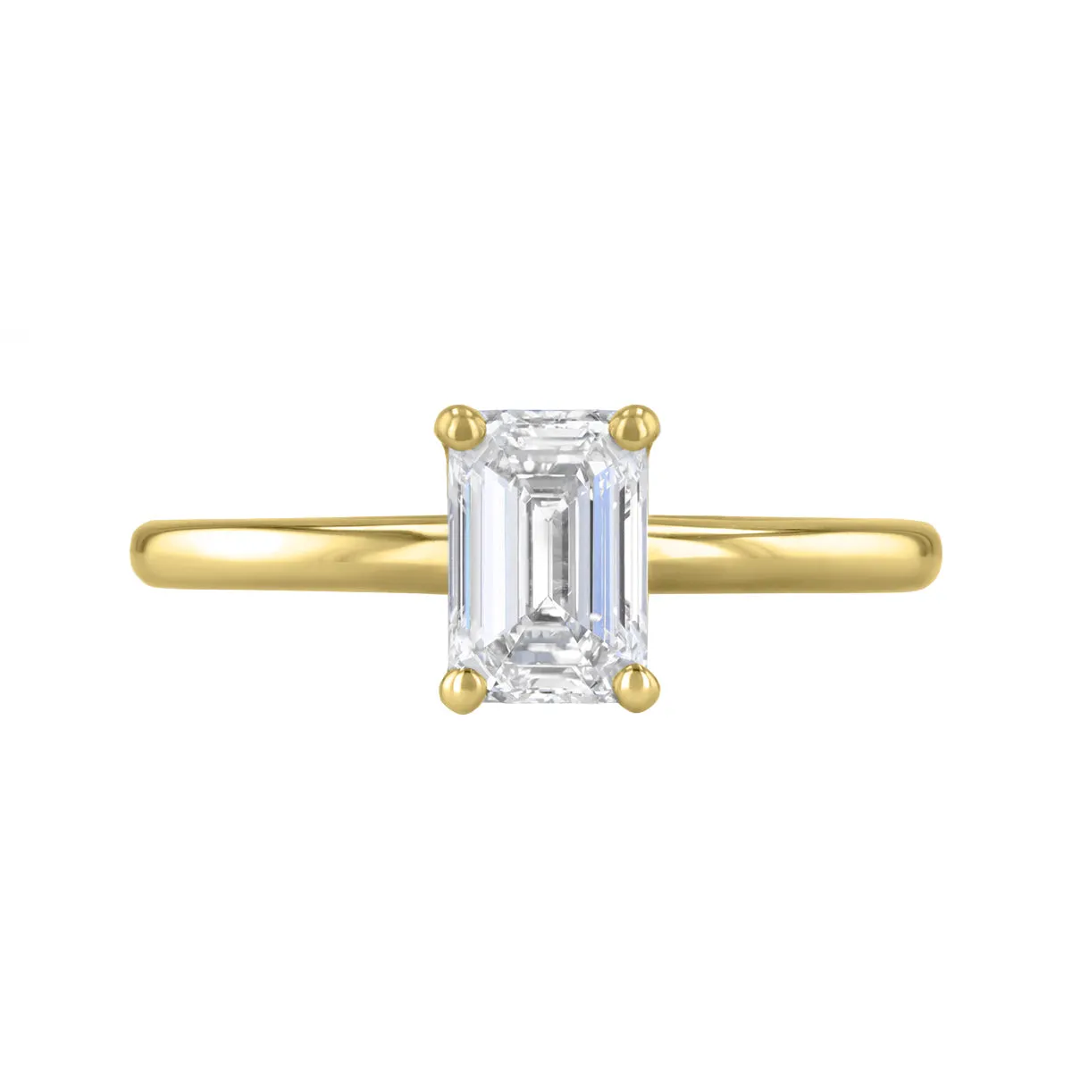 0-50ct Sofia Emerald Cut Diamond Solitaire Engagement Ring | 18ct Yellow Gold