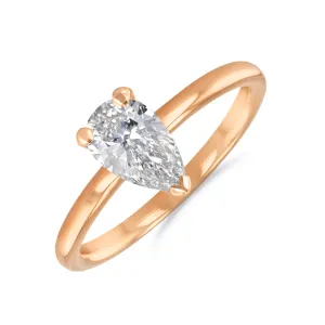 0-50ct Sofia Pear Cut Diamond Solitaire Engagement Ring | 18ct Rose Gold