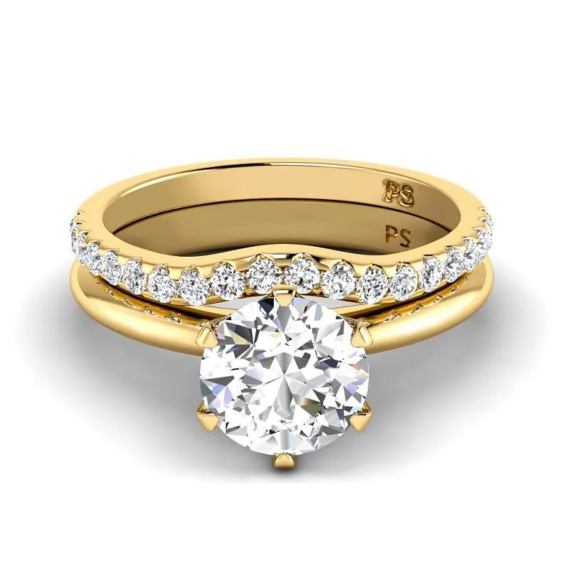 0.75-3.25 CT Round Cut Lab Grown Diamonds - Bridal Set