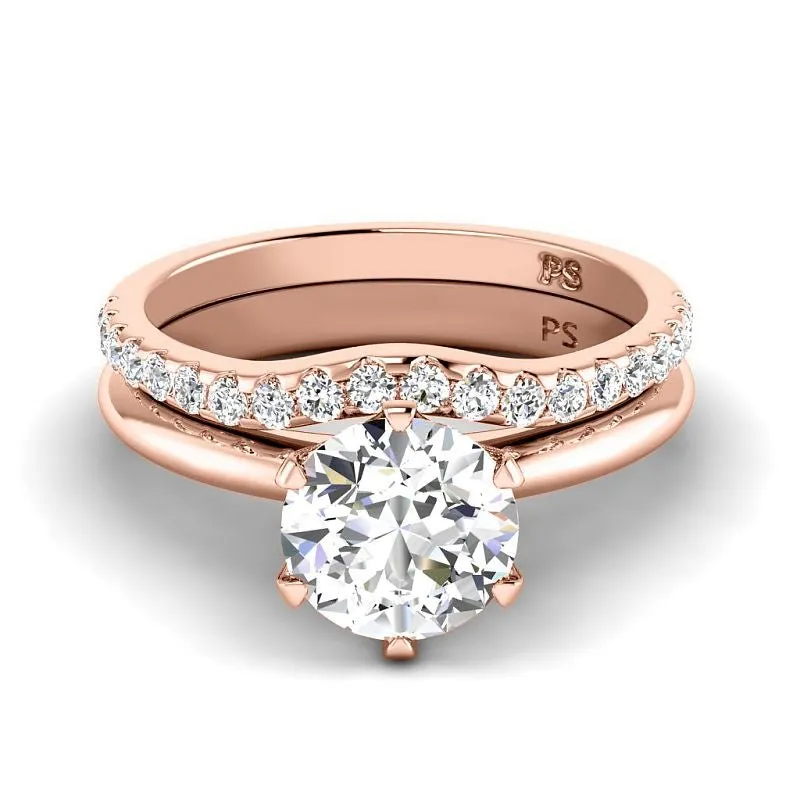 0.75-3.25 CT Round Cut Lab Grown Diamonds - Bridal Set