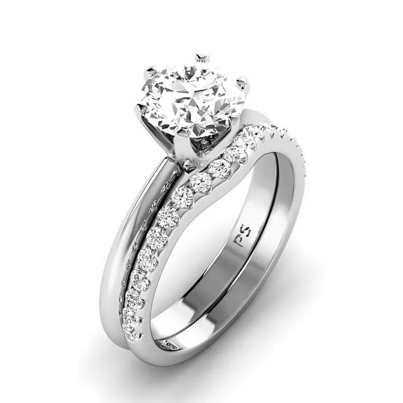 0.75-3.25 CT Round Cut Lab Grown Diamonds - Bridal Set