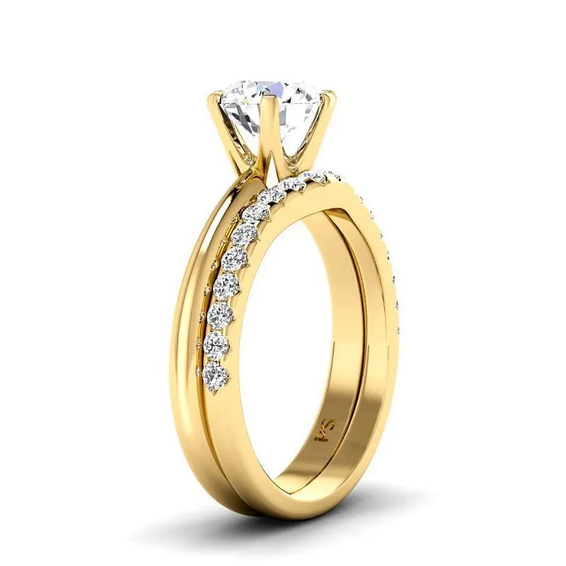 0.75-3.25 CT Round Cut Lab Grown Diamonds - Bridal Set