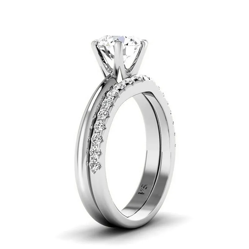 0.75-3.25 CT Round Cut Lab Grown Diamonds - Bridal Set