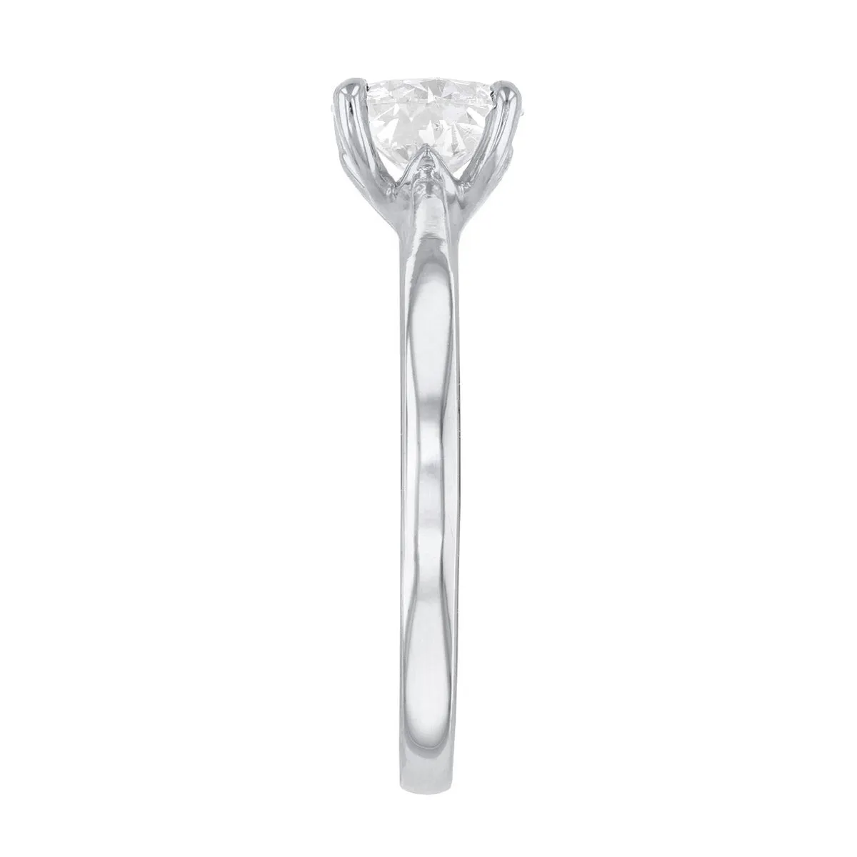 1-20ct Poppy Plain Round Brilliant Cut Diamond Solitaire Engagement Ring | Platinum