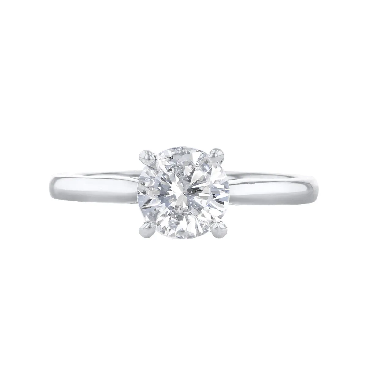1-20ct Poppy Plain Round Brilliant Cut Diamond Solitaire Engagement Ring | Platinum