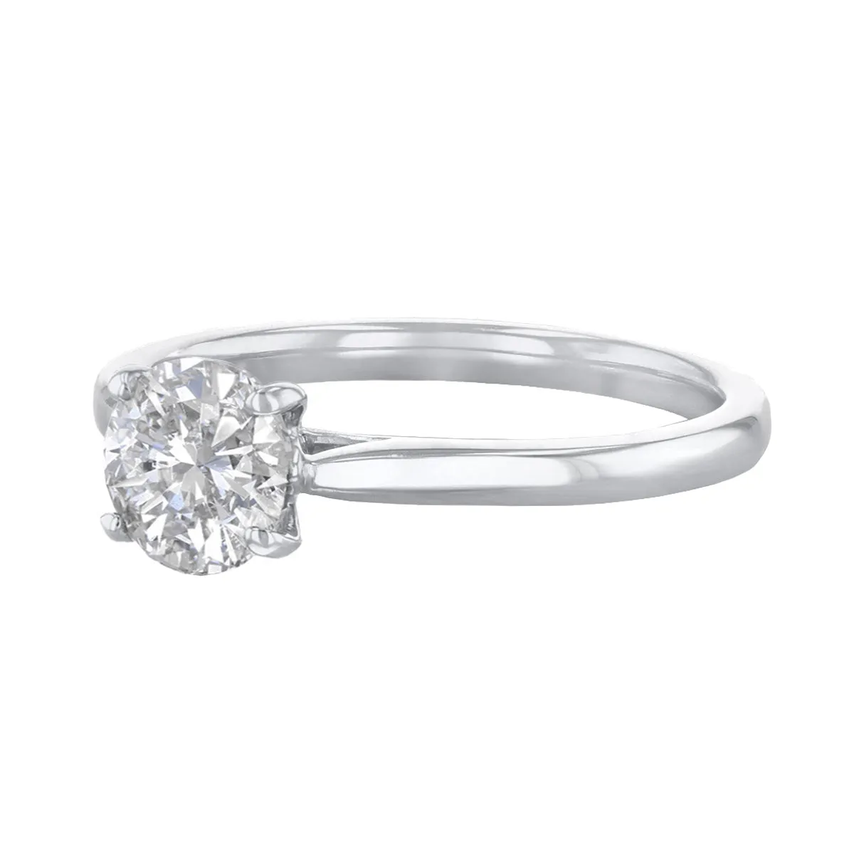 1-20ct Poppy Plain Round Brilliant Cut Diamond Solitaire Engagement Ring | Platinum