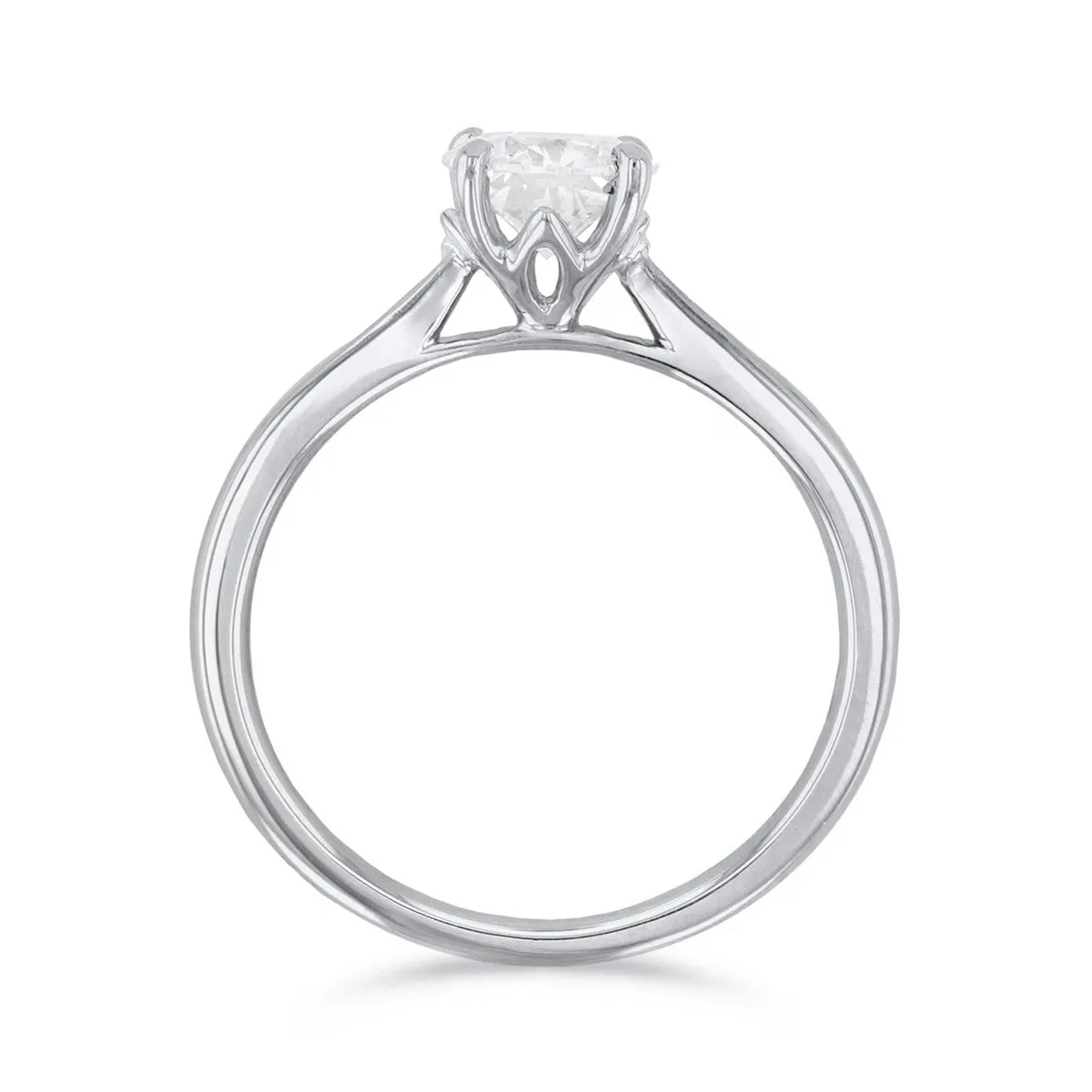 1-20ct Poppy Plain Round Brilliant Cut Diamond Solitaire Engagement Ring | Platinum