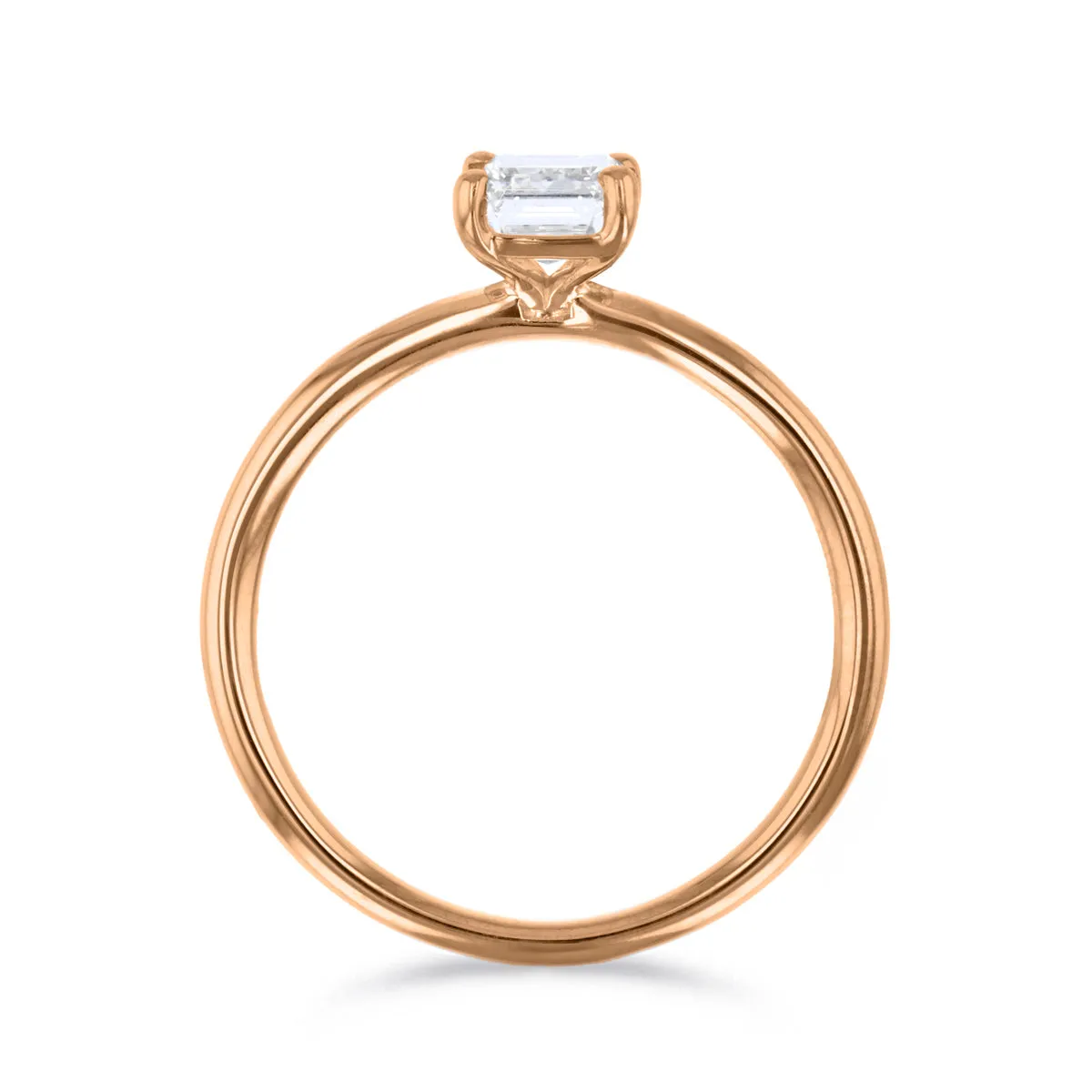 1-20ct Sofia Emerald Cut Diamond Solitaire Engagement Ring | 18ct Rose Gold