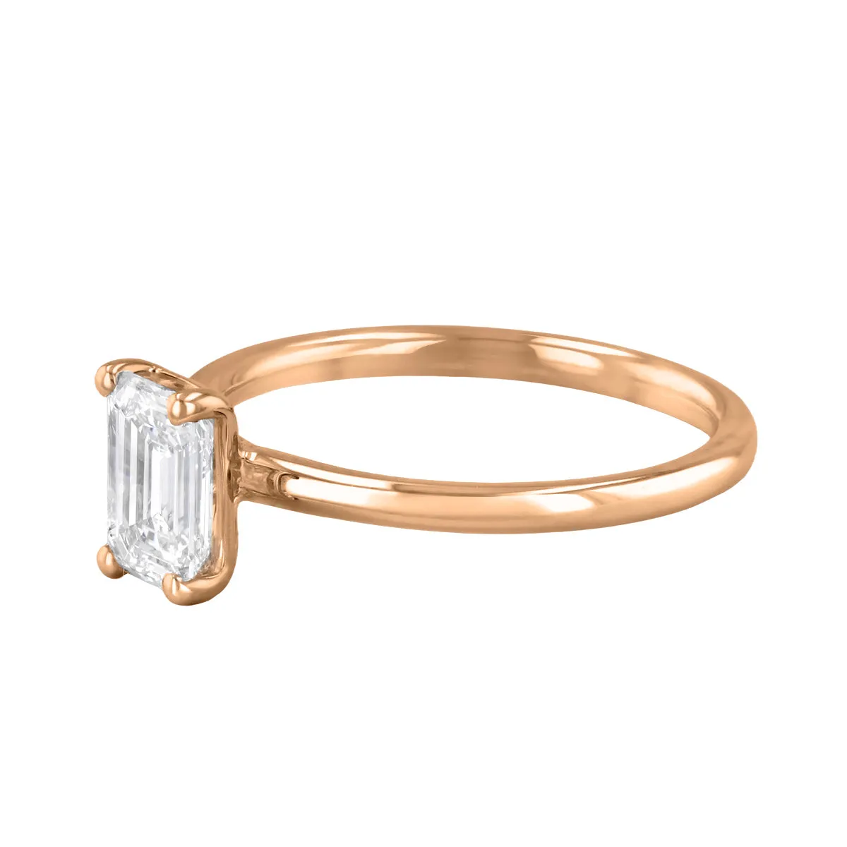 1-20ct Sofia Emerald Cut Diamond Solitaire Engagement Ring | 18ct Rose Gold