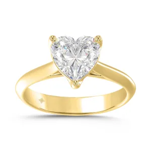 1 Carat Heart Diamond Solitaire Ring | 14K Yellow Gold | Solitaire Style