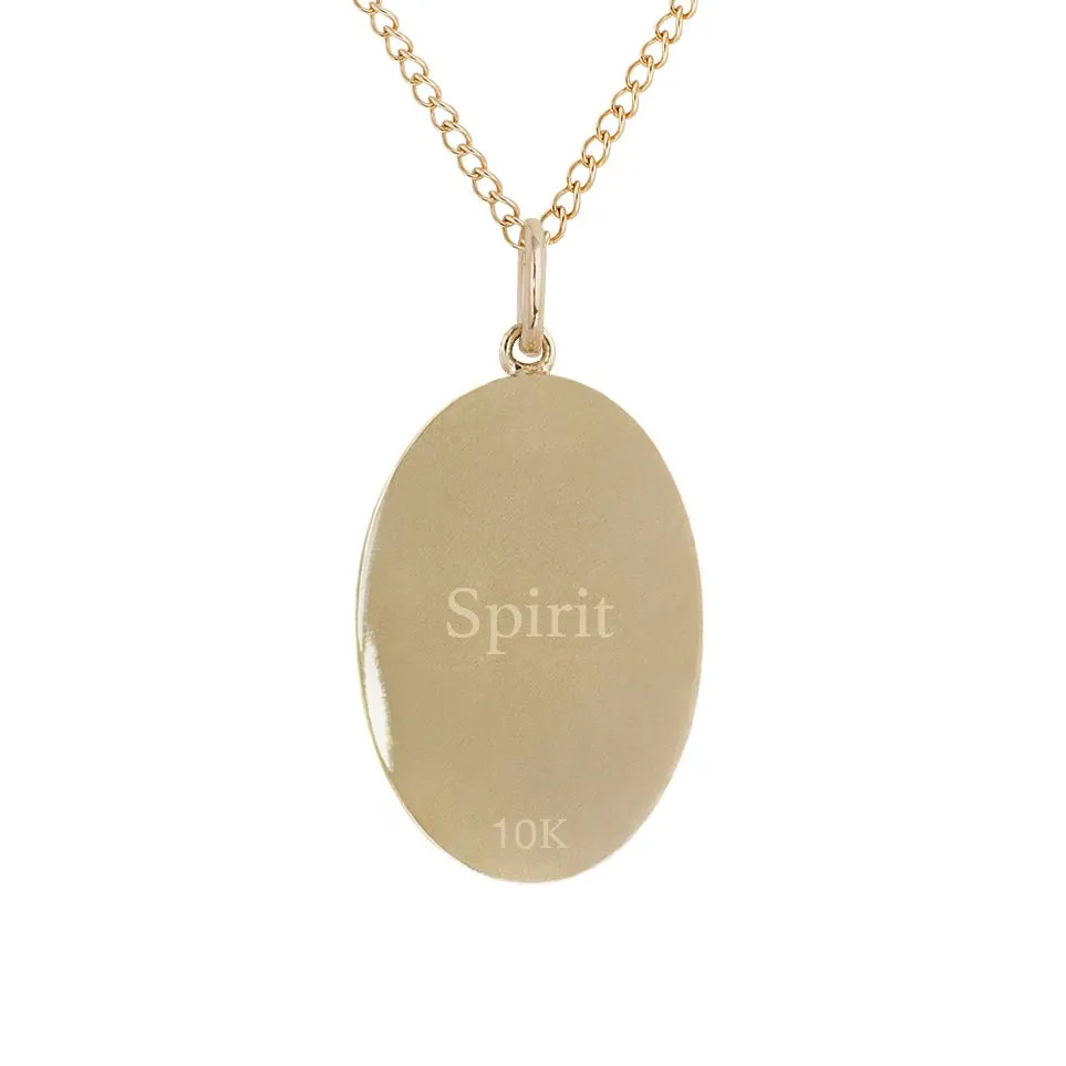 10K Gold Medium "Palm Leaf" Necklace with Diamond Detail