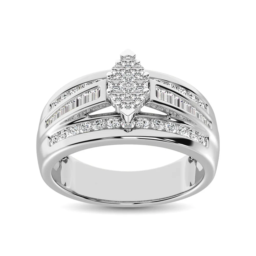 10K White Gold 1 1/2 Ct.Tw. Diamond Engagement Invisible Ring