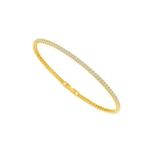 14k White Gold 0.75 Ct. Tw. Diamond Half Eternity Bangle Bracelet