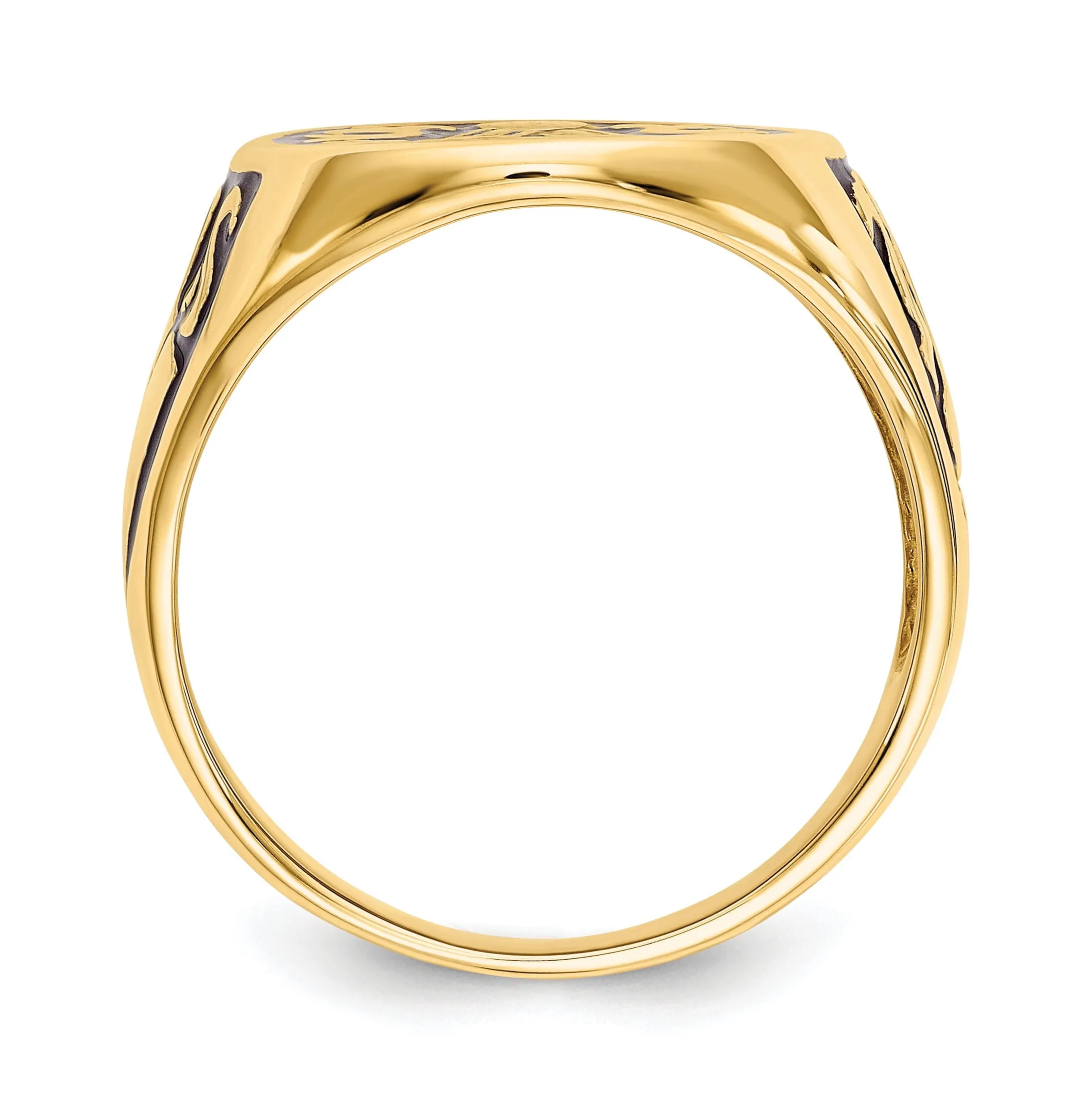 14k Yellow Gold Men's Masonic Ring