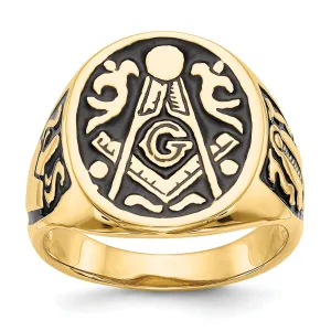 14k Yellow Gold Men's Masonic Ring