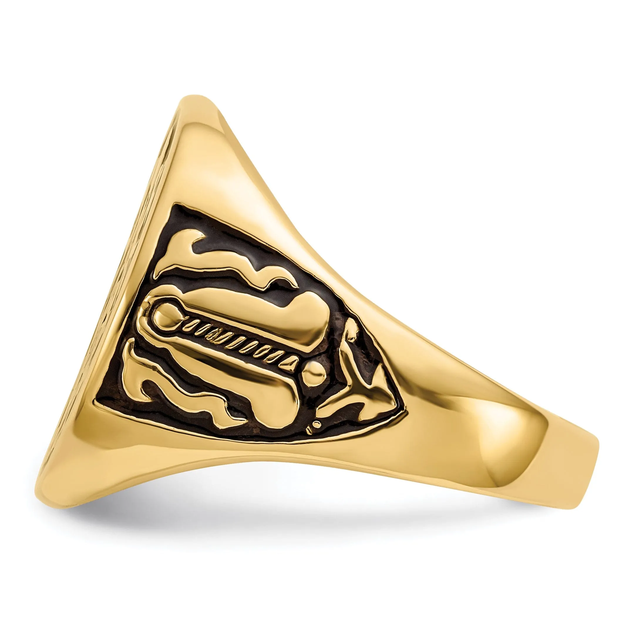 14k Yellow Gold Men's Masonic Ring