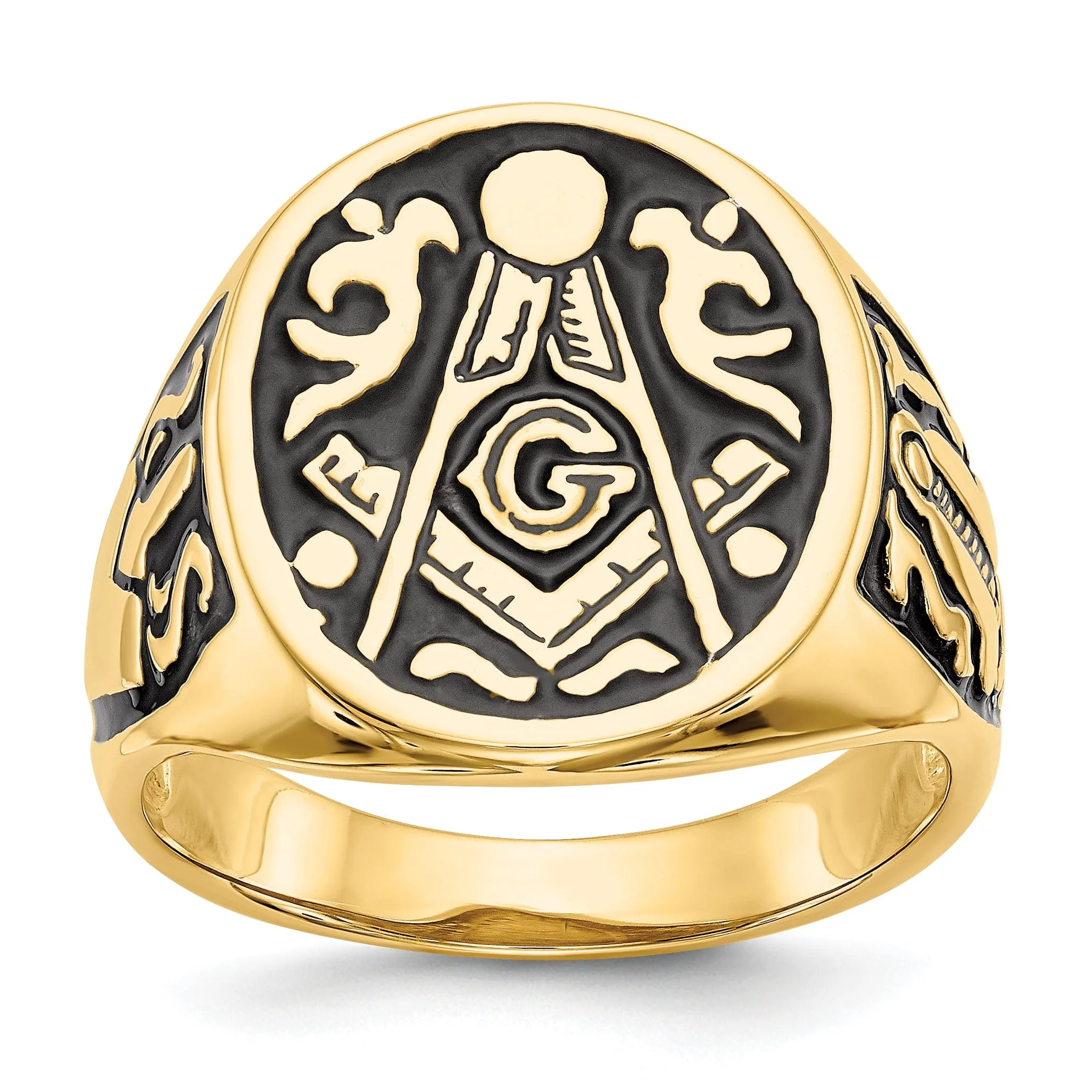 14k Yellow Gold Men's Masonic Ring