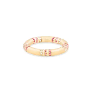 14KY The Crew Stacking Ring in Pink Sapphire and Diamond