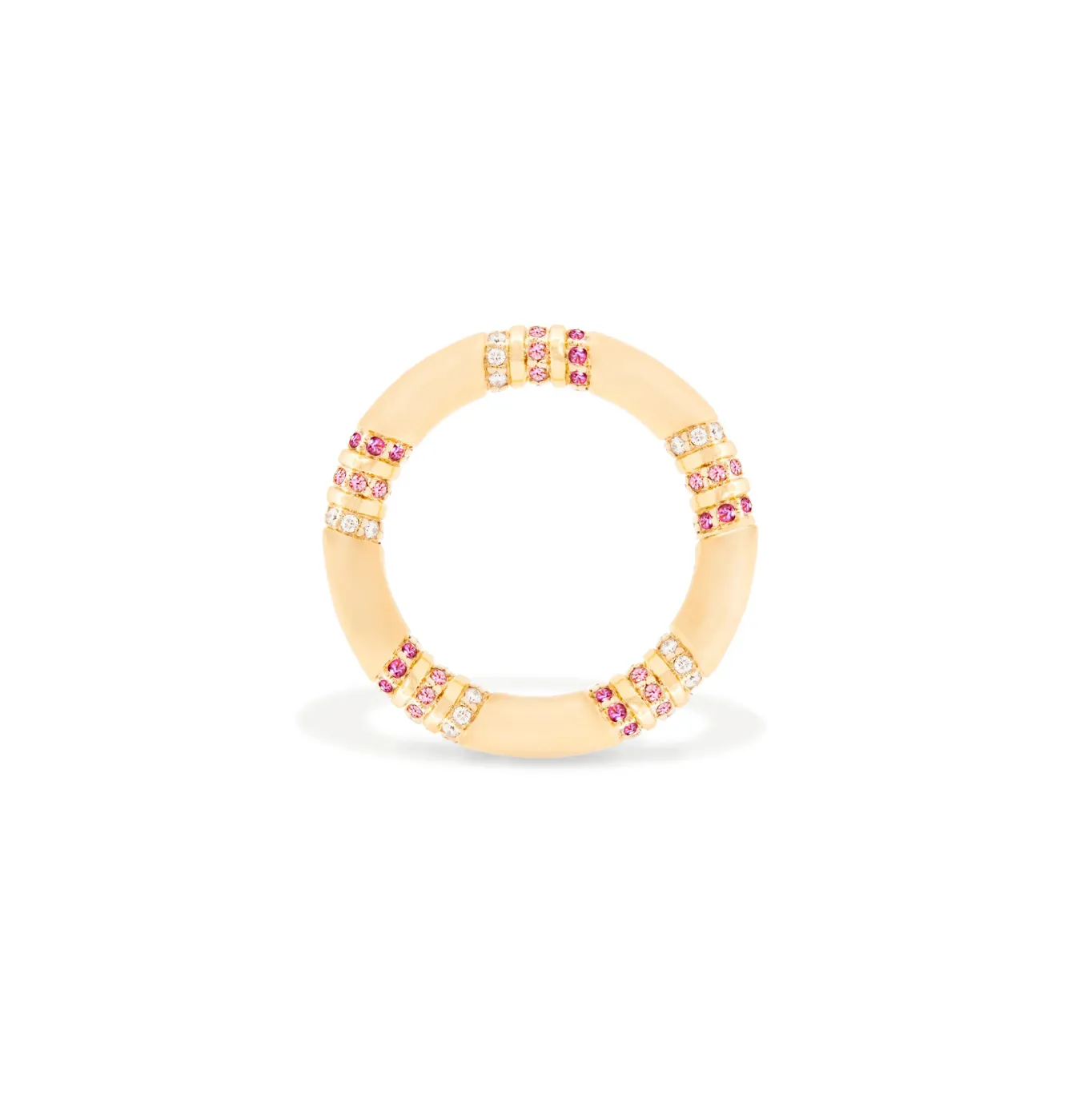 14KY The Crew Stacking Ring in Pink Sapphire and Diamond