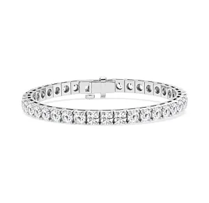 15.00 Carat tw Beautiful White Gold Round Brilliant Cut Shiny Diamond Ladies Tennis Bracelet.Secure Double Clasp.