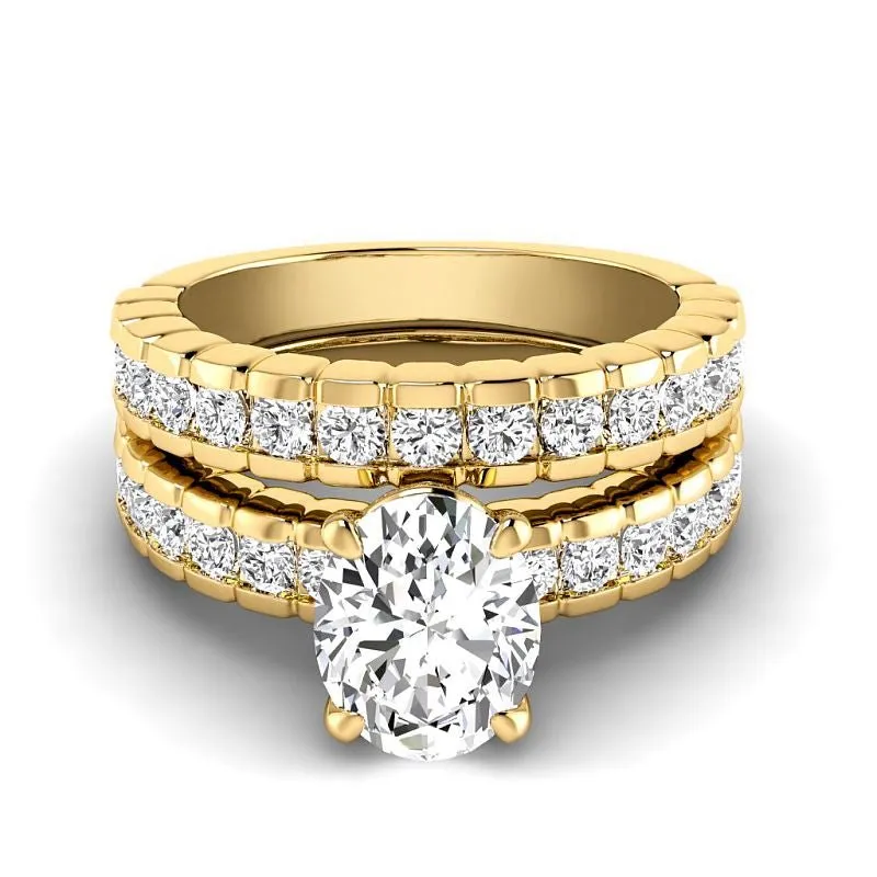 1.65-4.15 CT Round & Oval Cut Lab Grown Diamonds - Bridal Set