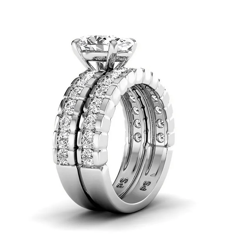 1.65-4.15 CT Round & Oval Cut Lab Grown Diamonds - Bridal Set