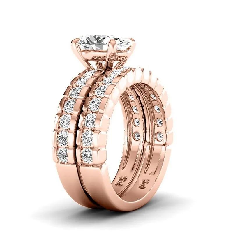 1.65-4.15 CT Round & Oval Cut Lab Grown Diamonds - Bridal Set