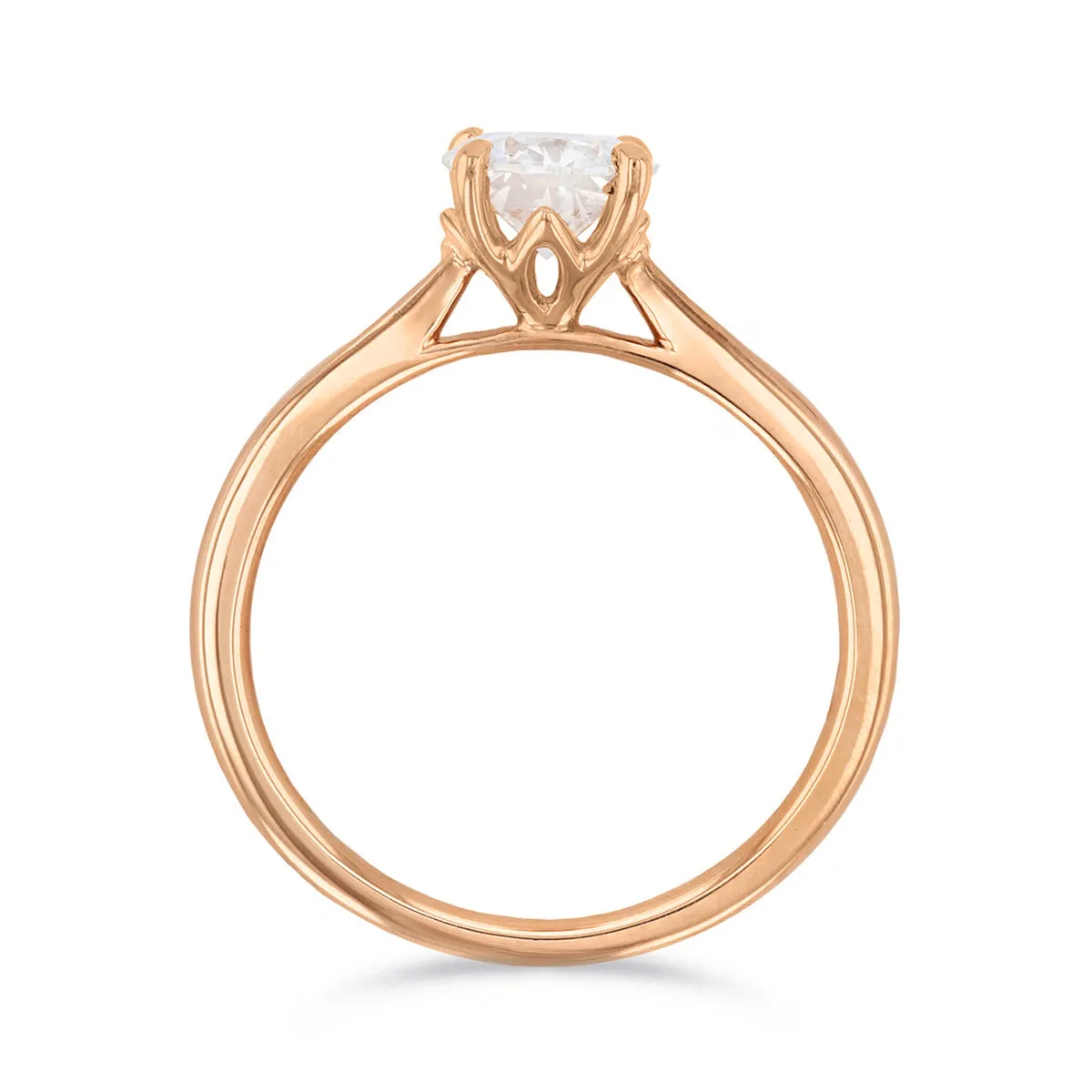 2-00ct Poppy Plain Round Brilliant Cut Diamond Solitaire Engagement Ring | 18ct-Rose-Gold