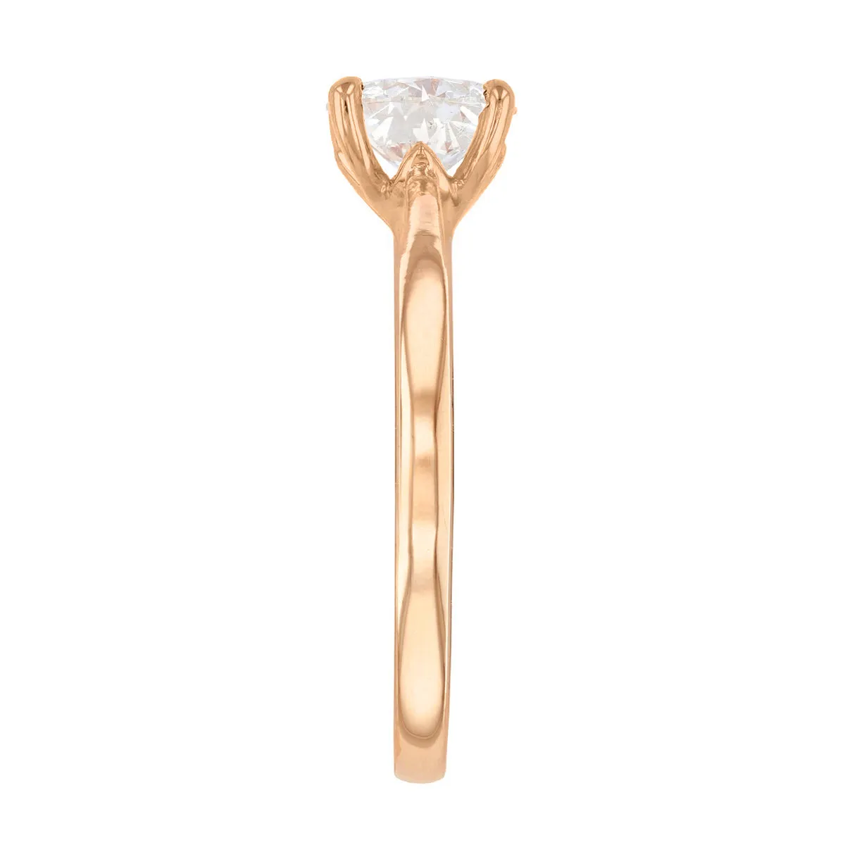 2-00ct Poppy Plain Round Brilliant Cut Diamond Solitaire Engagement Ring | 18ct-Rose-Gold