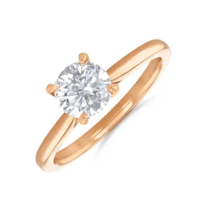 2-00ct Poppy Plain Round Brilliant Cut Diamond Solitaire Engagement Ring | 18ct-Rose-Gold