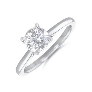 2-00ct Poppy Plain Round Brilliant Cut Diamond Solitaire Engagement Ring | Platinum