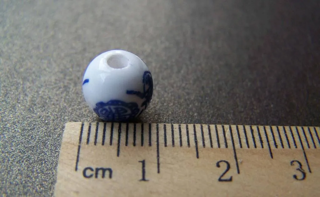 20 pcs Chinese Blue Ceramic Round Beads 10mm  A1864