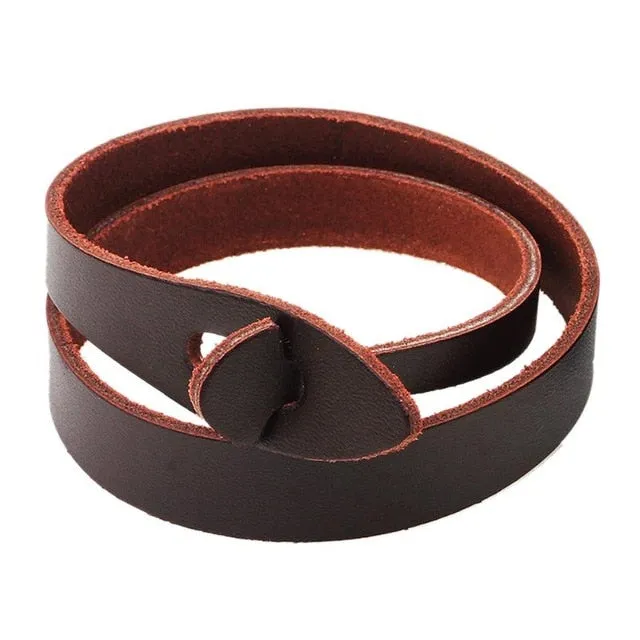 2018 New Handmade Unisex Leather Bracelet Adjustable Multilayer Bead Bracelet Men/Women Bohemian Vintage Leather Charm Bracelet