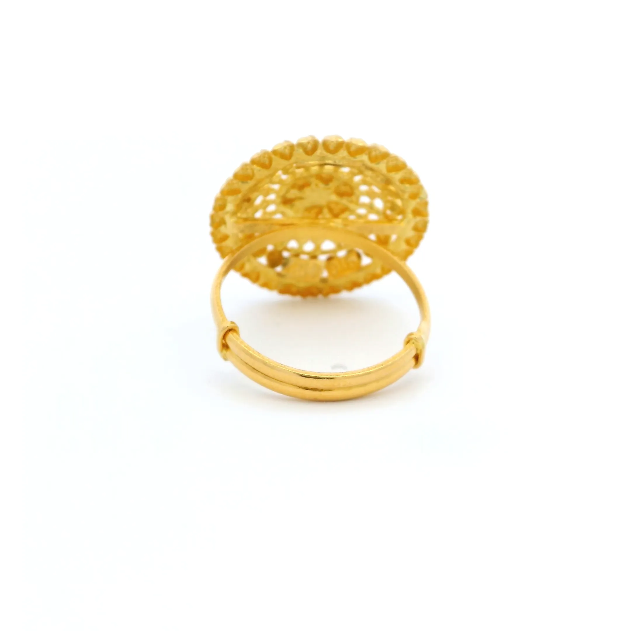 22ct Yellow Gold Ladies Filigree Adjustable Ring | Elegant & Timeless Design | Size P