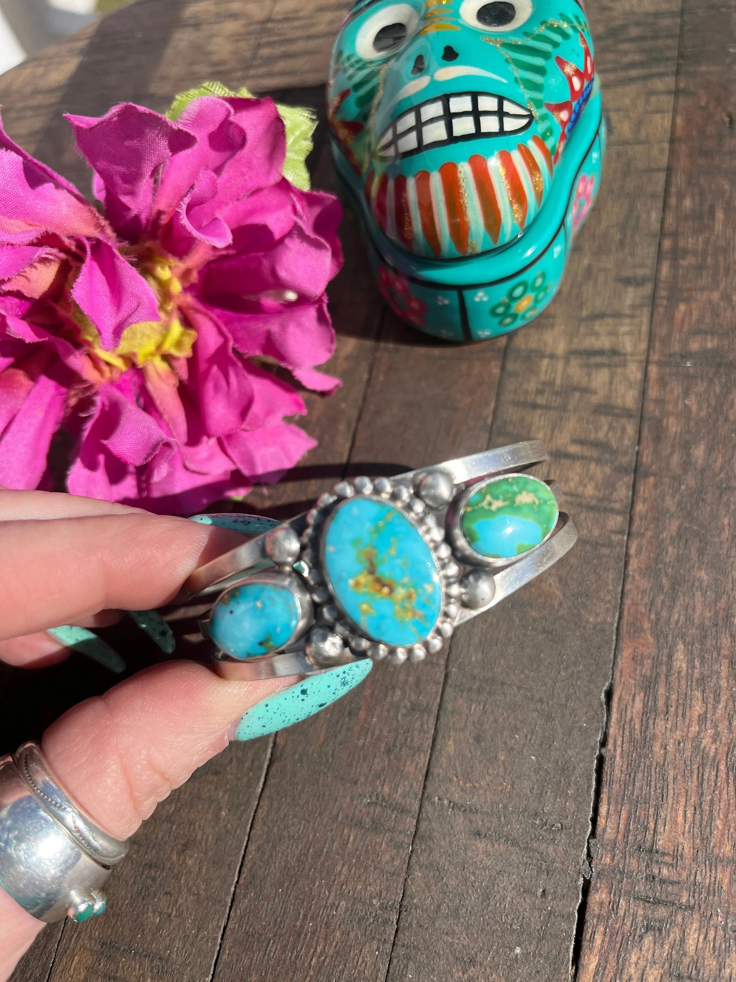 3 Stone Sonoran Gold Cuff #2