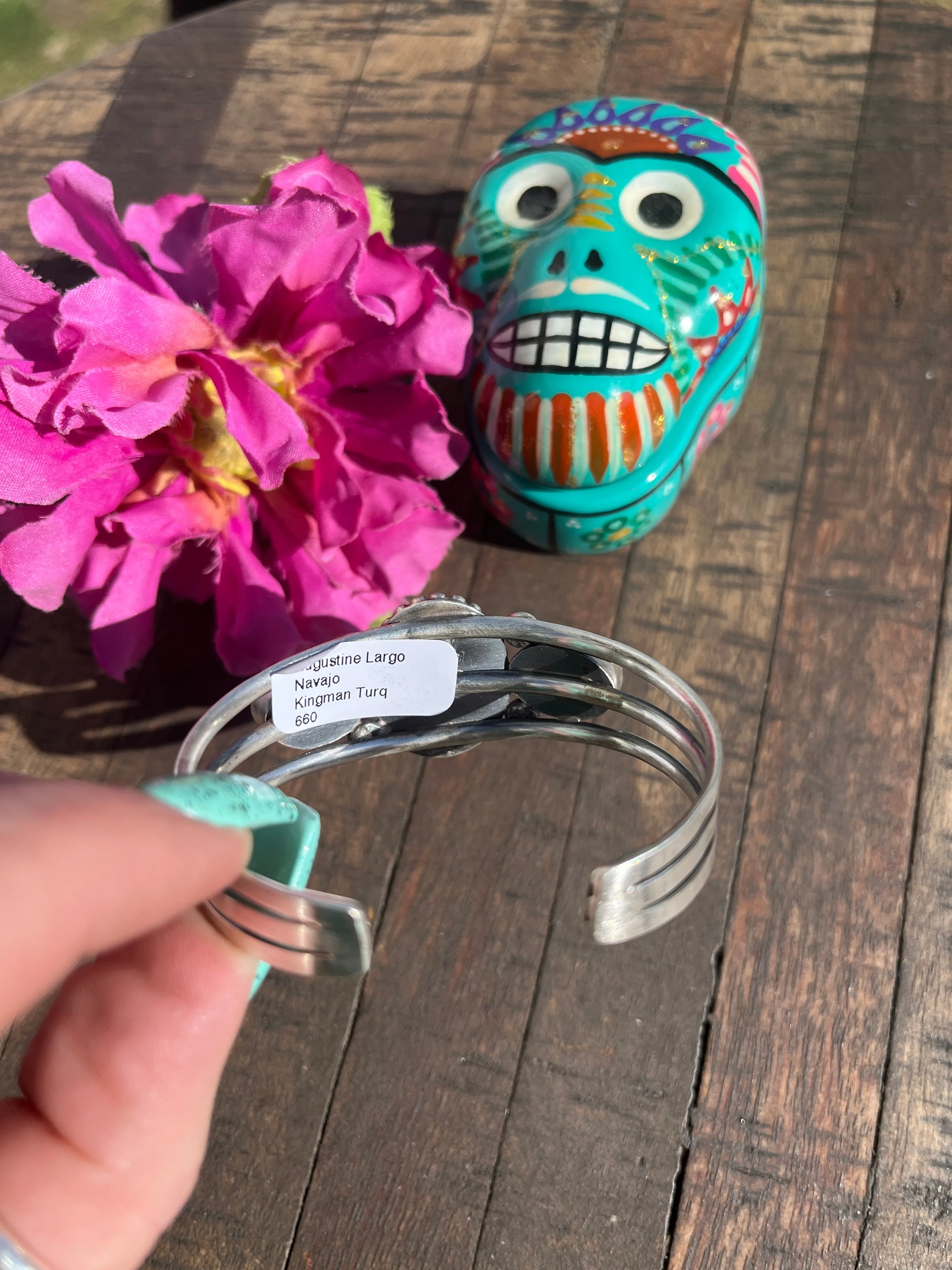 3 Stone Sonoran Gold Cuff #2