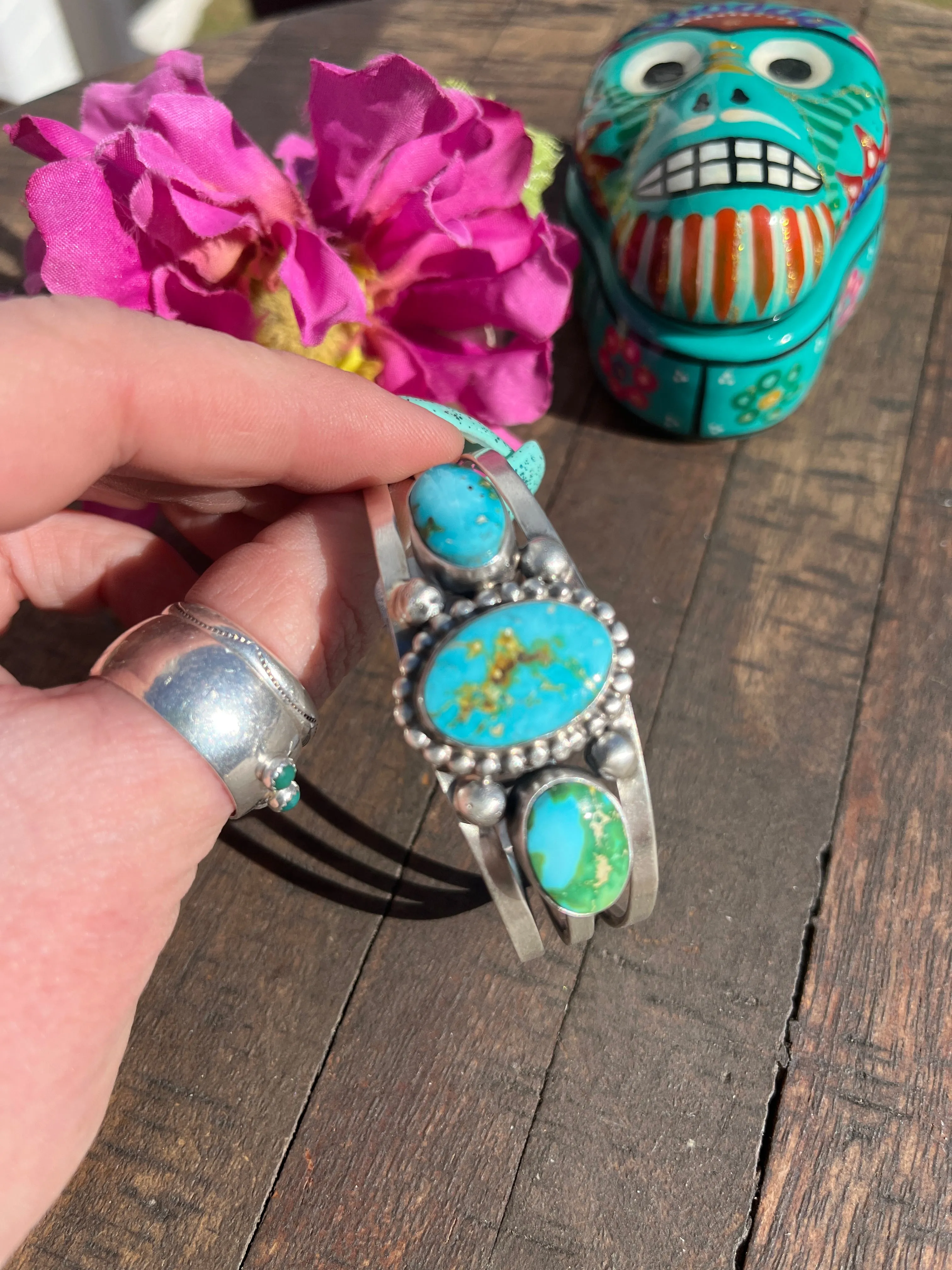3 Stone Sonoran Gold Cuff #2
