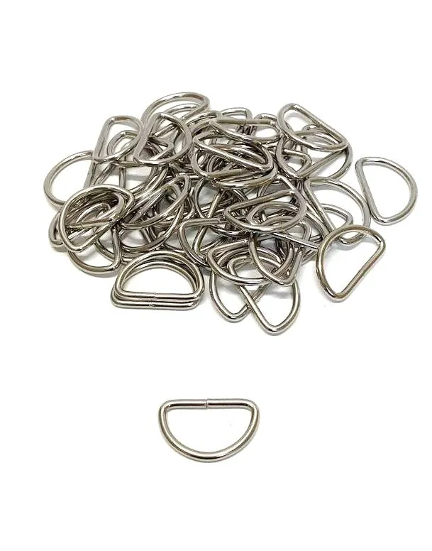 38mm Welded D-Rings 3mm Thick Nickel Plated For Bags Straps Dog Leads Crafts x10 x25 x50 x100