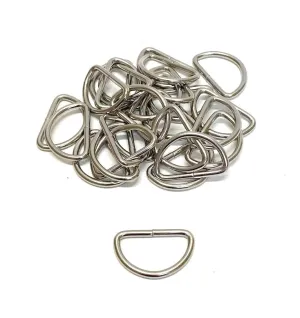 38mm Welded D-Rings 3mm Thick Nickel Plated For Bags Straps Dog Leads Crafts x10 x25 x50 x100