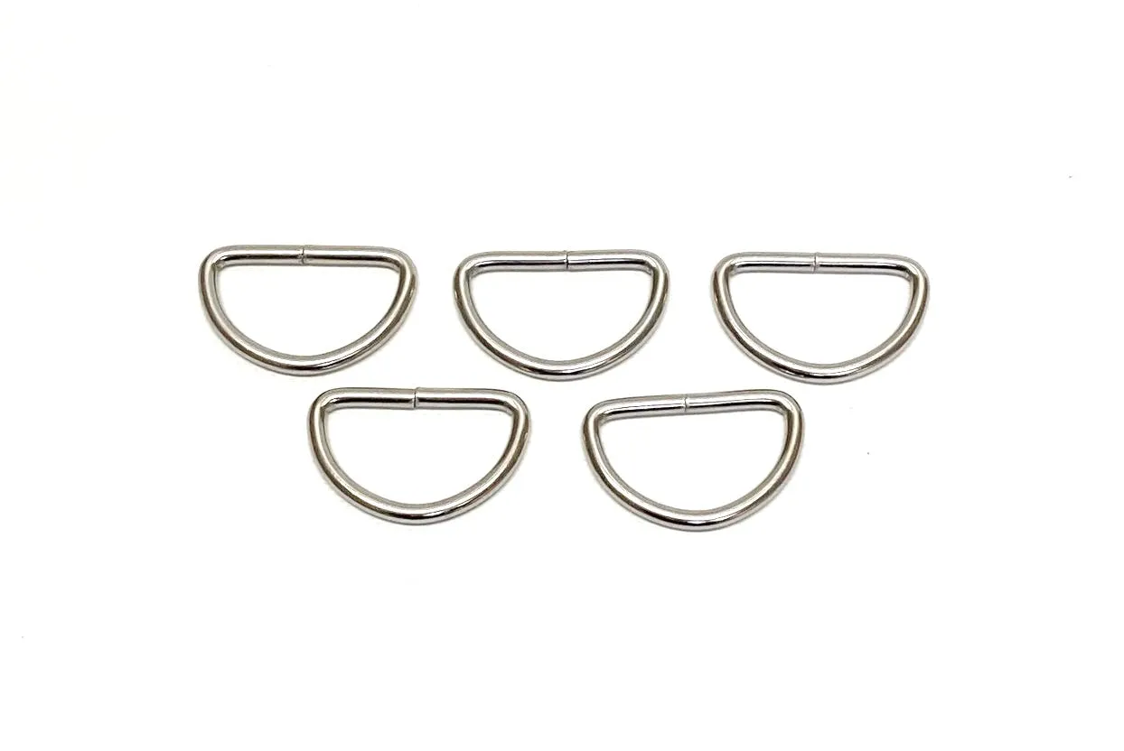 38mm Welded D-Rings 3mm Thick Nickel Plated For Bags Straps Dog Leads Crafts x10 x25 x50 x100
