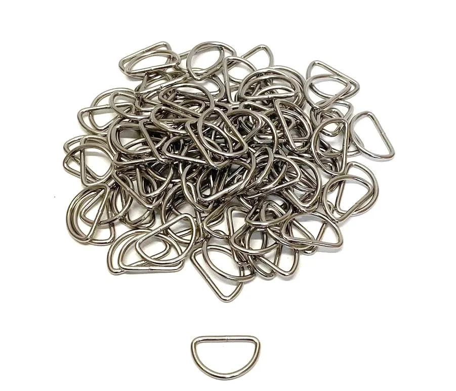 38mm Welded D-Rings 3mm Thick Nickel Plated For Bags Straps Dog Leads Crafts x10 x25 x50 x100