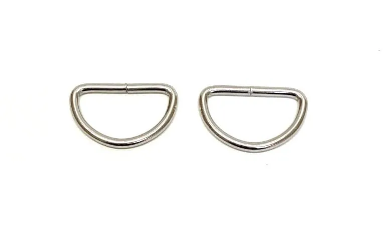 38mm Welded D-Rings 3mm Thick Nickel Plated For Bags Straps Dog Leads Crafts x10 x25 x50 x100