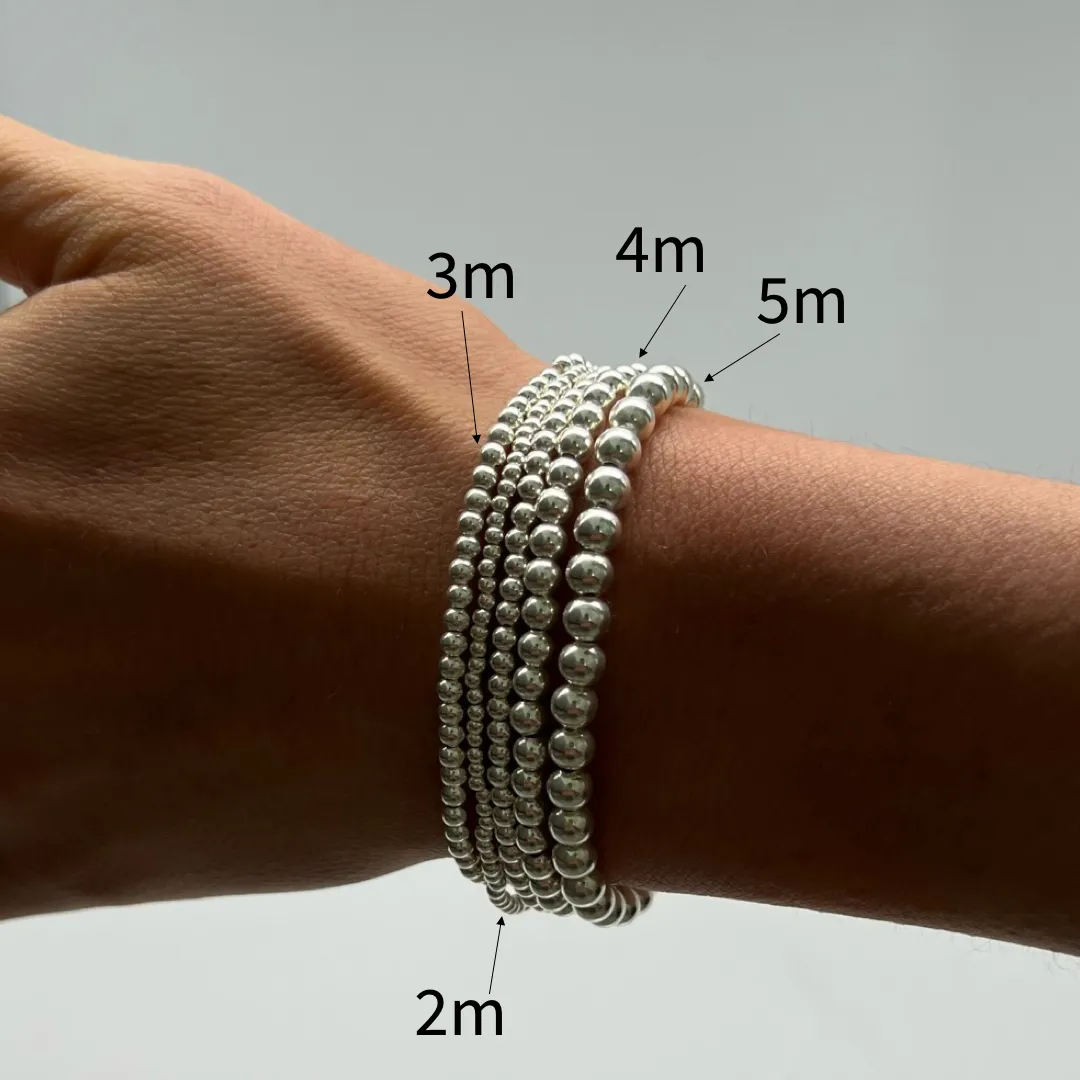 4MM Silver Ball Bracelet