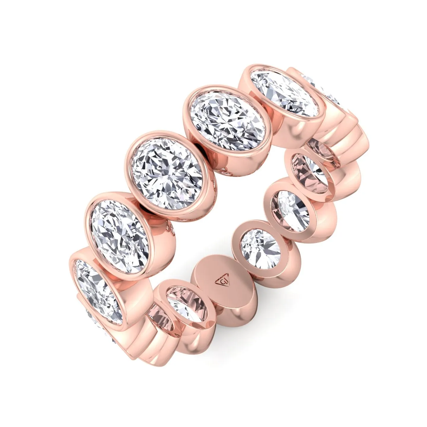 Allora - Bezel Set Oval Shape Diamond Eternity Band