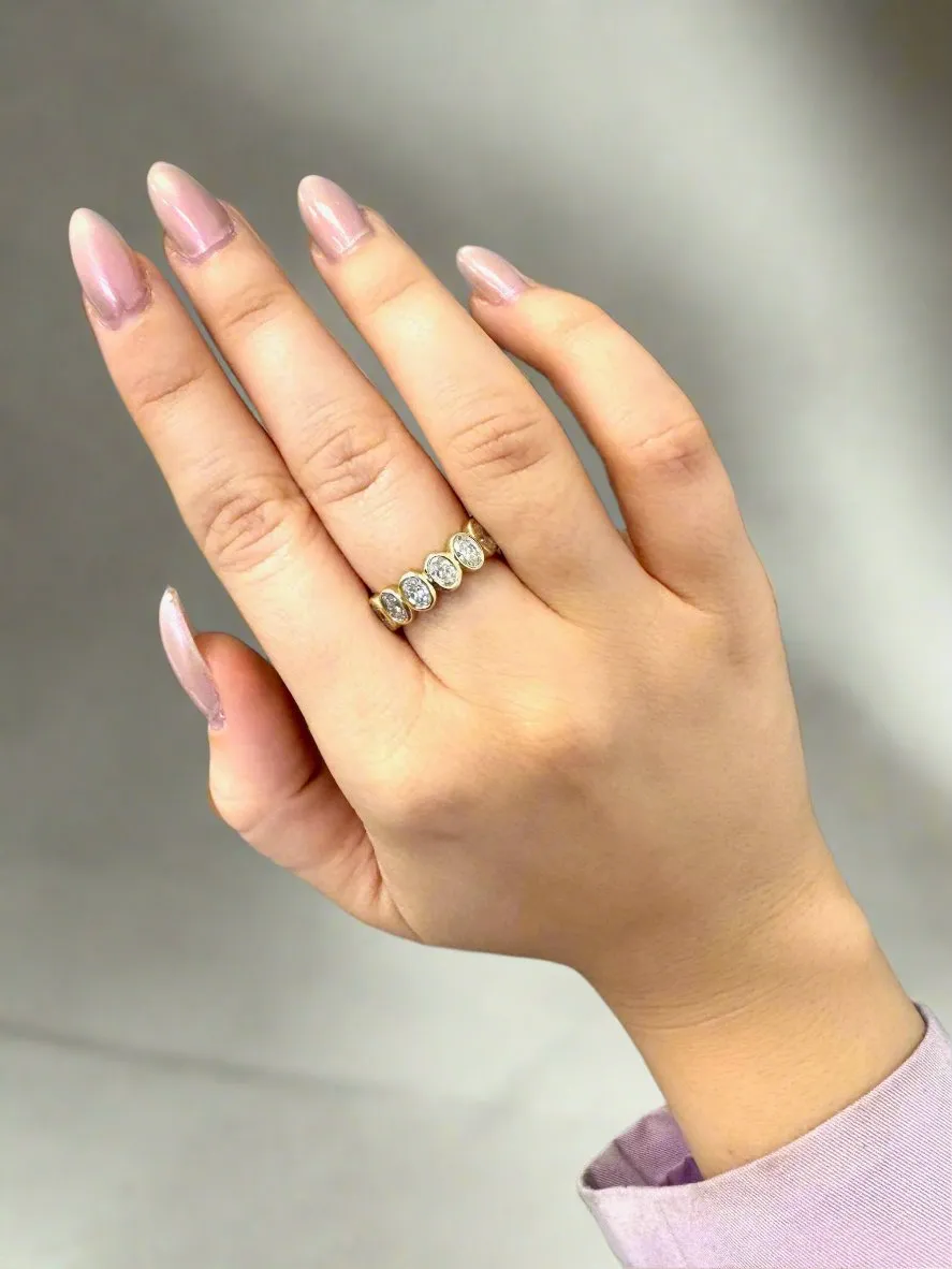 Allora - Bezel Set Oval Shape Diamond Eternity Band