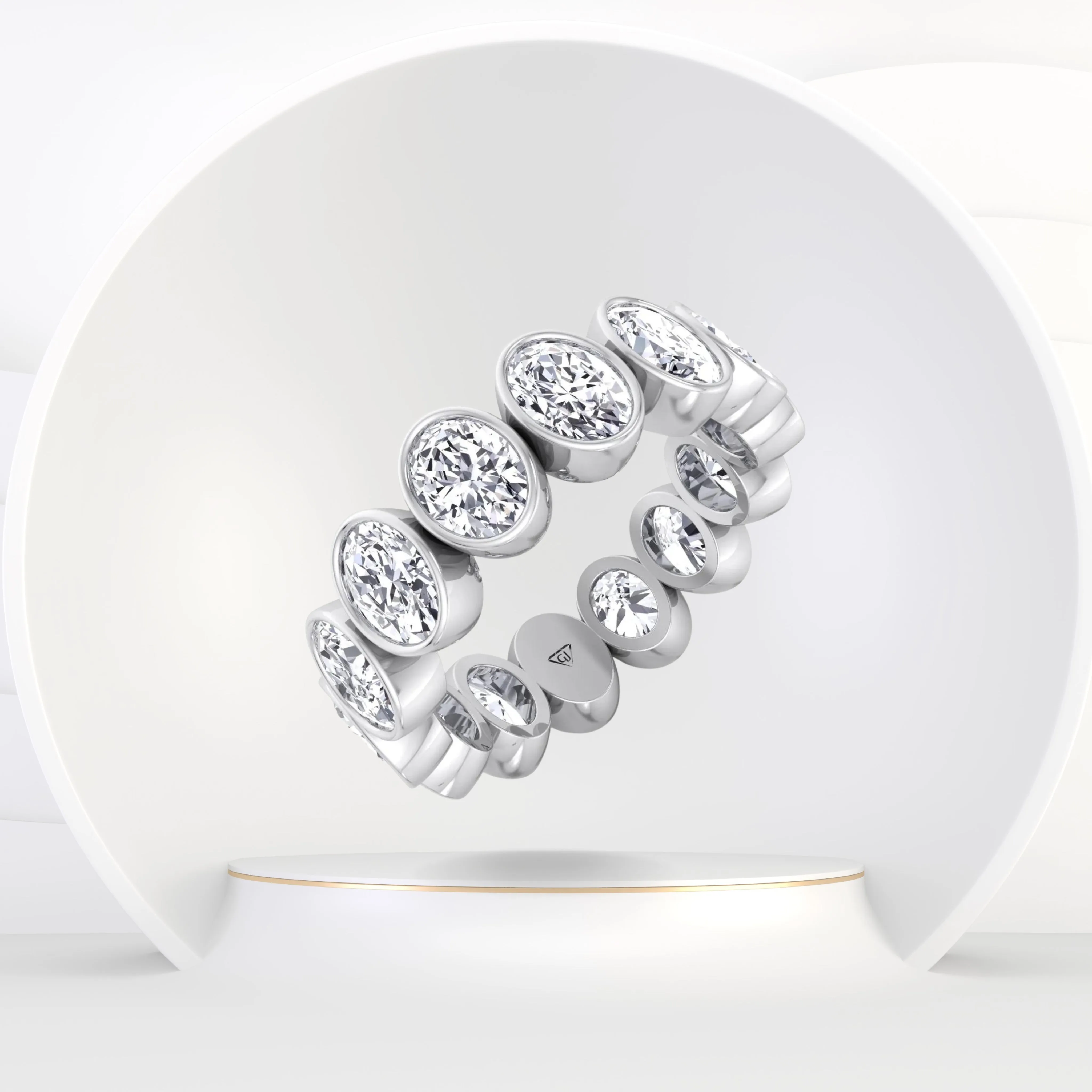 Allora - Bezel Set Oval Shape Diamond Eternity Band