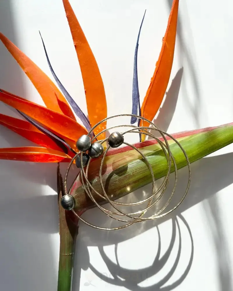 AUMOANA - Bangle With Single Tahitian Pearl