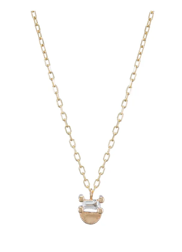 BAGUETTE HALF MOON NECKLACE